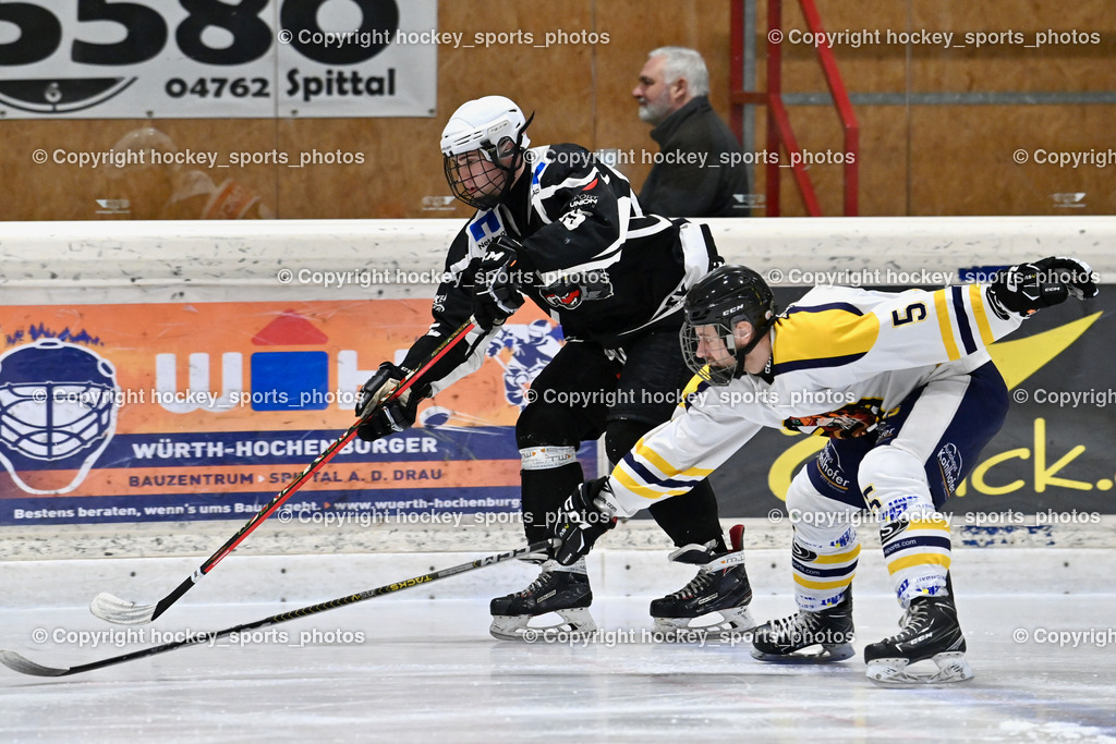 EC Tigers Paternion vs. Tarco Wölfe II | #25 Slamanig Paul Tarco Wölfe II, #5 Rauter Marcel EC Tigers Paternion, EC Tigers Paternion vs. Tarco Wölfe II, EC Tigers Paternion vs. Tarco Wölfe II am 19.12.2024 in Spittal an der Drau (Eissportzentrum Spittal), Austria, (Photo by Bernd Stefan)