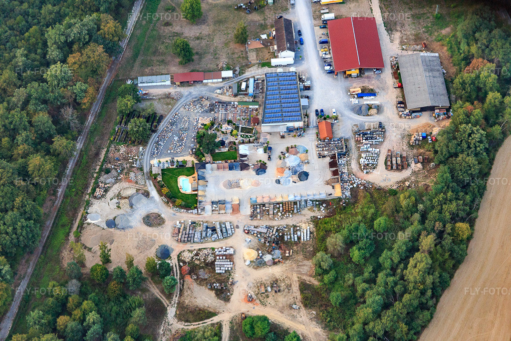 Luftbild: Palatinum Landschafts- und Gartendesign in Hagenbach im Bundesland Rheinland-Pfalz in Deutschland. Foto: IMG_110794.jpg vom 05.09.2018 durch Werner Riehm/FLY-FOTO.dePalatinum