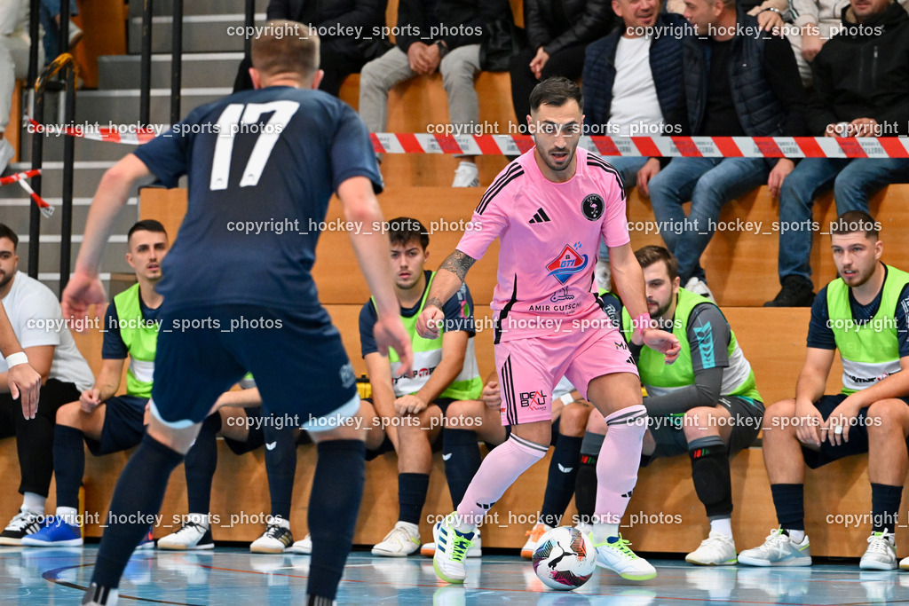 Carinthia Flamengo Futsal Club vs. LPSV-K | #17 Sifet Lidan LPSV-K, #70 Yosifov Svetlozar Angelov Carinthia Flamengo, Carinthia Flamengo Futsal Club vs. LPSV-K, Carinthia Flamengo Futsal Club vs. LPSV-K am 03.11.2024 in Klagenfurt (Ballspielhalle Viktring), Austria, (Photo by Bernd Stefan)
