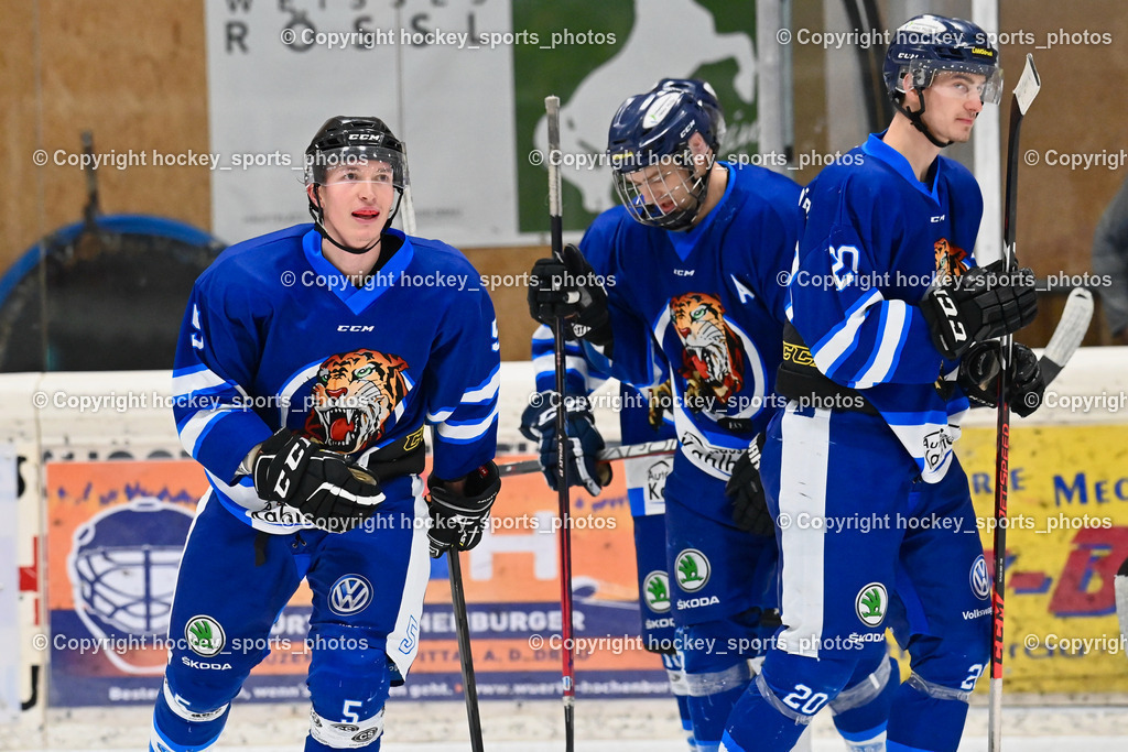 EC Tigers Paternion vs. EC Virgen 12.2.2023 | Jubel EC Paternion Mannschaft, #5 Zauchner Daniel, #20 Steiner Andrä