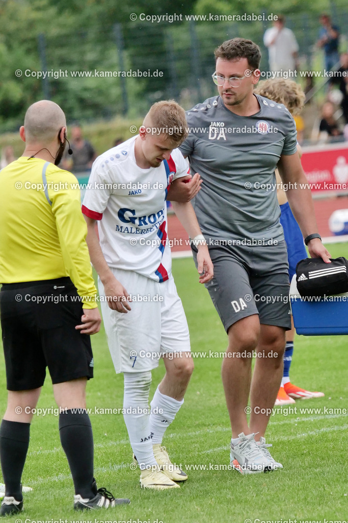 Fußball : Testspiel : SuS 09 Dinslaken - Schalke 04 U 19 am 25.07.2024 | Foto : Jochen Emde / www.kameradabei.de - Realisiert mit Pictrs.com