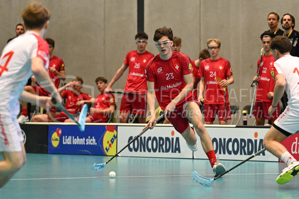Switzerland B U19 vs Switzerland U19 - 4. February 2024 | Switzerland B U19 vs Switzerland U19
U19 Men International Matches in Switzerland
GoEasy Arena, Siggenthal Station
Switzerland forward #23 Nino Bühler.
Credit: Markus Aeschimann | <a href="https://www.markus-aeschimann.ch">Sportfotografie Markus Aeschimann</a> | <a href="https://www.instagram.com/sportfotografie.aeschimann">@sportfotografie.aeschimann</a> - Realisiert mit Pictrs.com