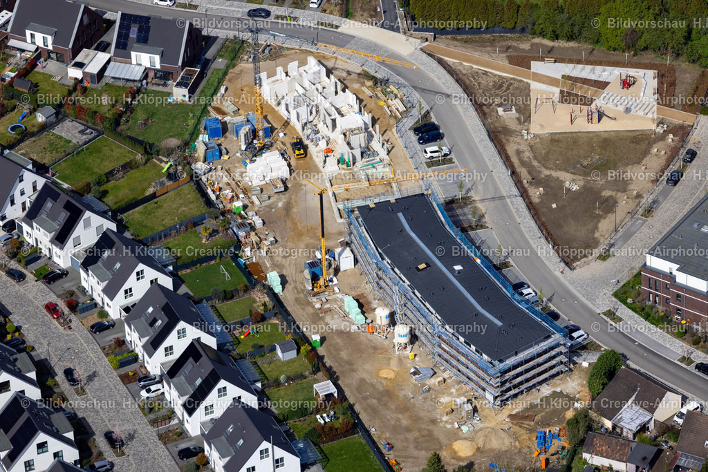 Luftbilder Kempen-0991 | Luftbildfotografie Baustelle zum Neubau eines Mehrfamilien- Wohnhauses an der Straße Am Pielenhof in Sankt Hubert im Bundesland Nordrhein-Westfalen, Deutschland. - Realisiert mit Pictrs.com