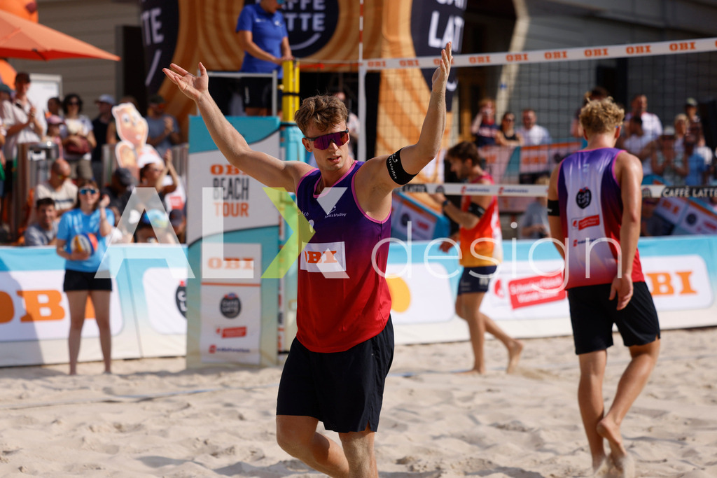 Obi BeachTour 2026 - Basel | BASEL, SWITZERLAND - JULY 19: FLORIAN BREER (SUI) during the Obi BeachTour 2026 match between DILLIER / FLÜCKIGER (SUI) and BREER / KÄLIN (SUI) at Barfüsserplatz on July 19, 2026 in Basel, Switzerland. - Realisiert mit Pictrs.com