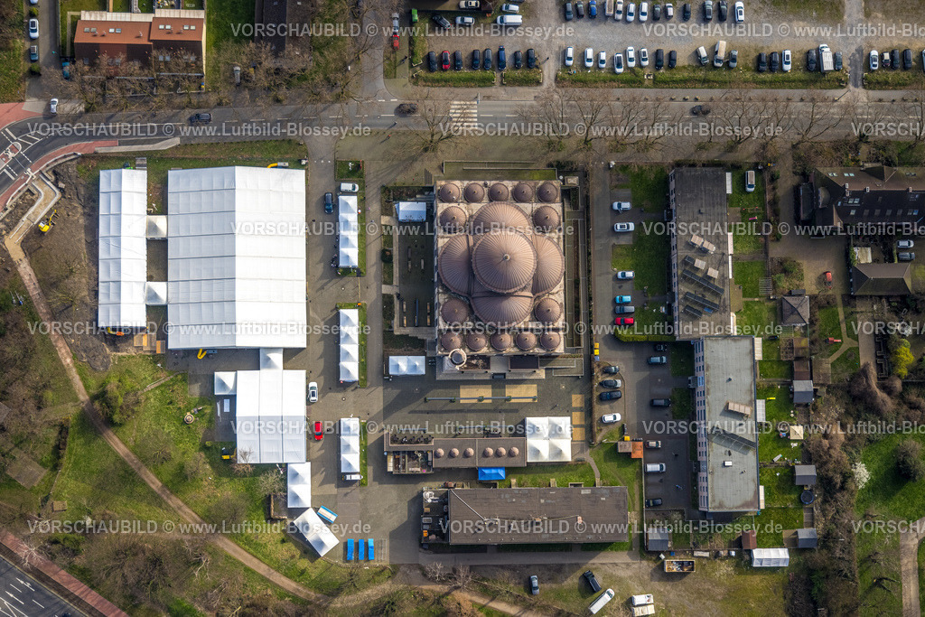 Duisburg240304686 | Luftbild, DITIB Merkez Zentralmoschee Duisburg-Marxloh, Ramadan Zeltstadt Warbruckstraße, Marxloh, Duisburg, Ruhrgebiet, Nordrhein-Westfalen, Deutschland, Duisburg-N