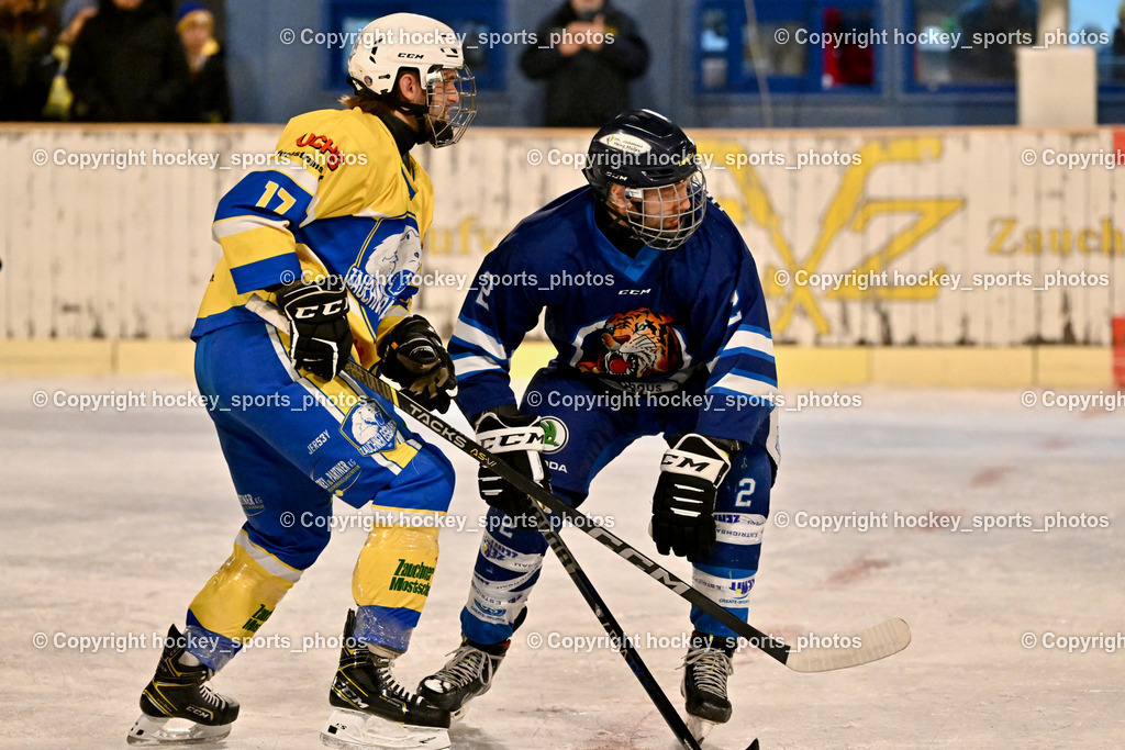 ELV Zauchen vs. EC Tigers Paternion  | #17 Falkner Marco ELV Zauchen, #2 Pranjic Marko EC Tigers Paternion, ELV Zauchen vs. EC Tigers Paternion , ELV Zauchen vs. EC Tigers Paternion  am 02.01.2025 in Eisoval Zauchen (Stadthalle Villach), Austria, (Photo by Bernd Stefan)