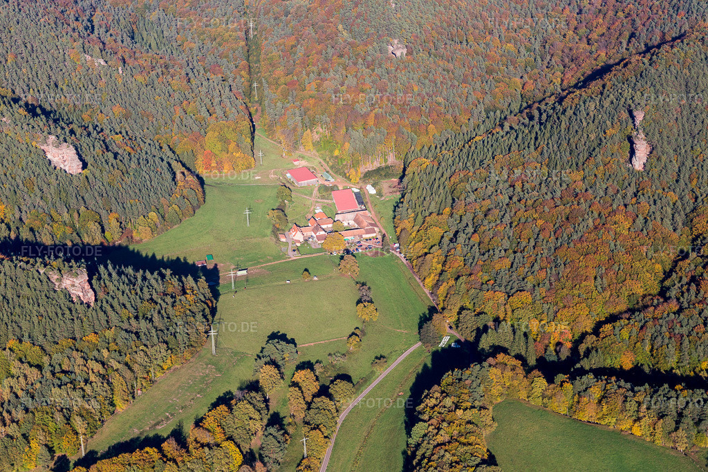 Luftbild: Bärenbrunnerhof in Busenberg im Bundesland Rheinland-Pfalz in Deutschland. Foto: IMG_104015.jpg vom 14.10.2017 durch Werner Riehm/FLY-FOTO.de