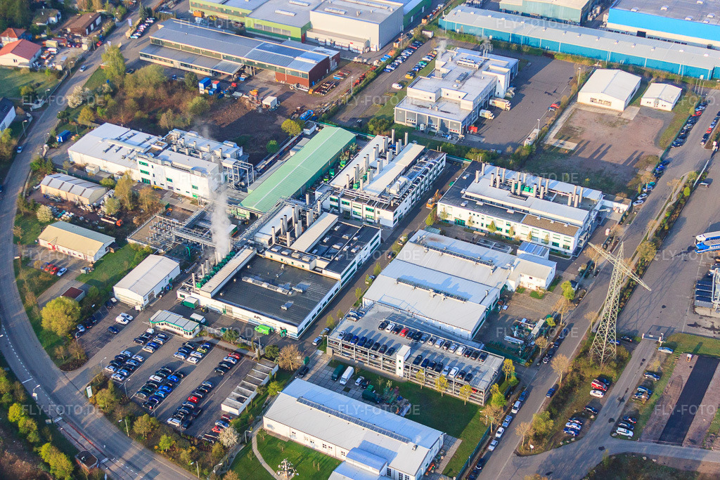 Luftbild: Industriegebiet LANDAU OST mit APL Automobil-Prüftechnik Landau GmbH in Landau in der Pfalz im Bundesland Rheinland-Pfalz in Deutschland. Foto: IMG_49570.jpg vom 13.04.2012 durch Werner Riehm/FLY-FOTO.deAPL - Wir entwickeln die Mobilität der Zukunft