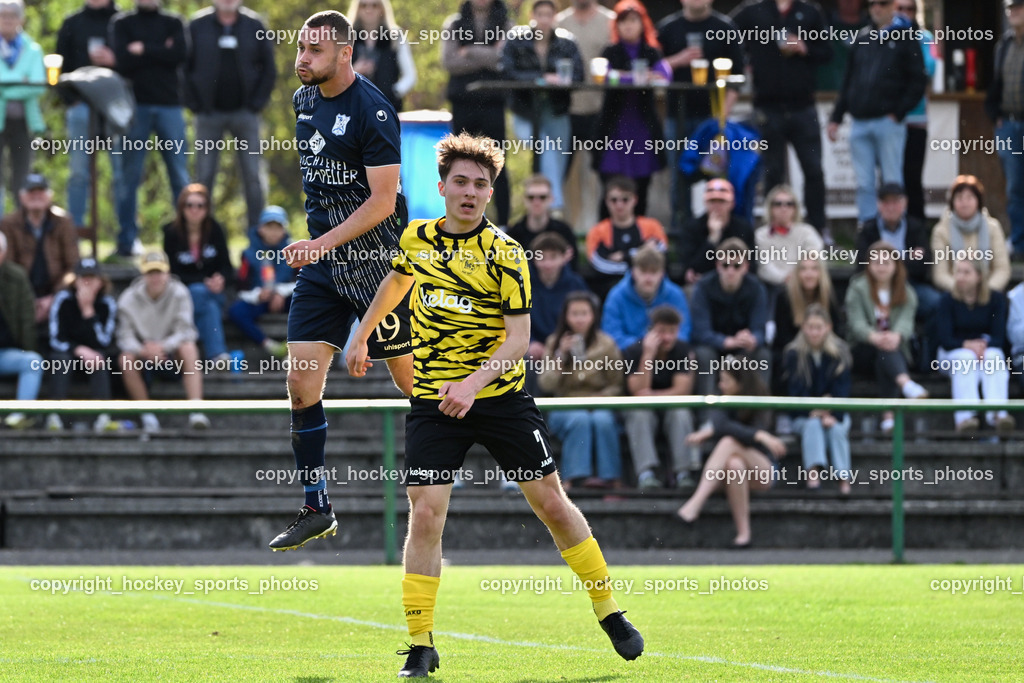 FC Faakersee vs. FC Dölsach | #7 Felix Michael Bachlechner FC Faakersee, #16 Pascal Obergantschnig FC Dölsach, FC Faakersee vs. FC Dölsach, FC Faakersee vs. FC Dölsach am 20.04.2025 in Finkenstein (Sportplatz Finkenstein), Austria, (Photo by Bernd Stefan)