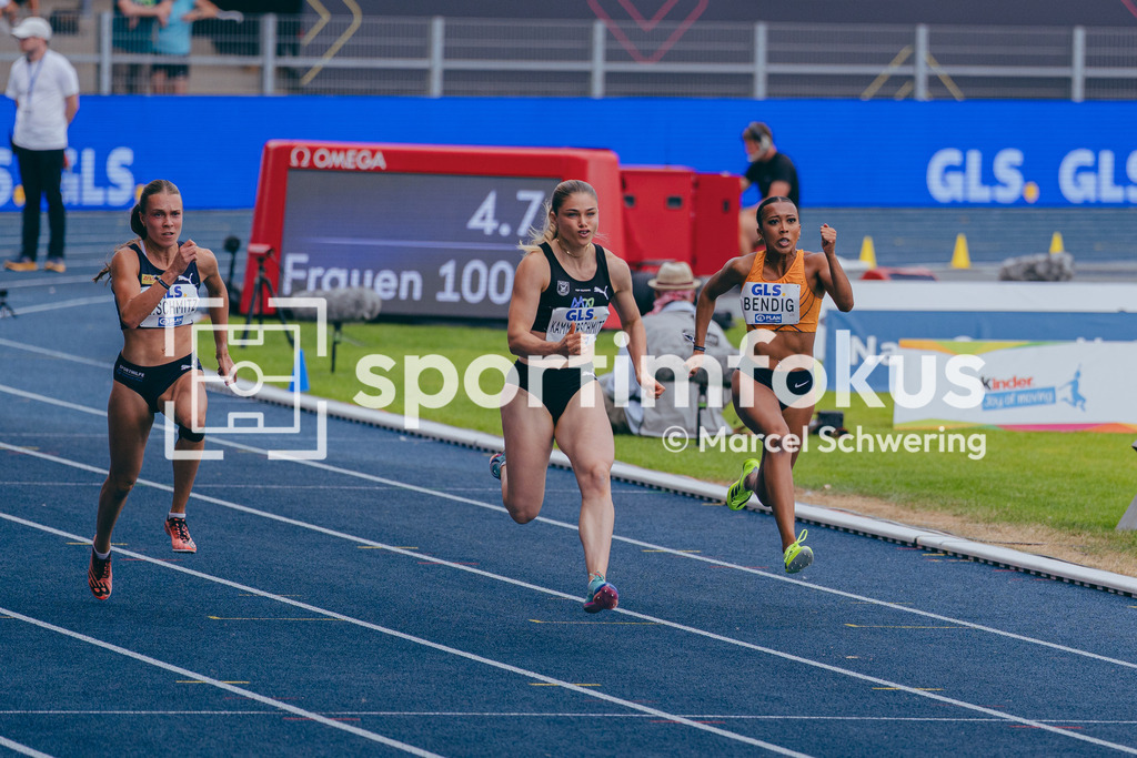 Deutsche Meisterschaften der Frauen und Männer 2026 | Helena Allegra Bendig, TuS Lichterfelde, 100-Meter-Lauf, Vorlauf, Deutsche Meisterschaften der Frauen und Männer 2026, Lohrheidestadion Bochum-Wattenscheid, 25.07.2026. Foto: Marcel Schwering / sportimfokus - Realisiert mit Pictrs.com