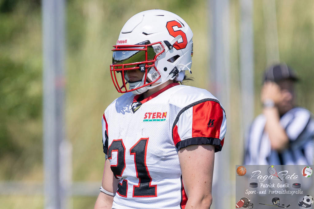 GFLW 1: German Football League Women 1: Rodgau Pioneers Ladies - Stuttgart Scorpions Sisters, 07.06.2026 | Stella Elisa Martin (Stuttgart Scorpions Sisters #21), Freisteller, Portrait / Porträt, Rodgau Pioneers Ladies - Stuttgart Scorpions Sisters, Rodgau, Maingau-Energie-Stadion "Am Weichsee", 7.6.2026 - Realisiert mit Pictrs.com