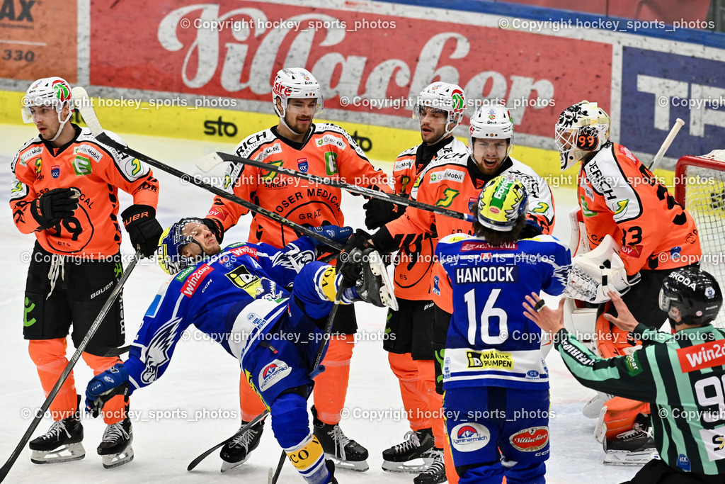 EC IDM WÄRMEPUMPEN VSV vs. MOSER MEDICAL GRAZ99ERS | #72 John Hughes EC VSV, #16 Kevin Hancock EC VSV, #21 Lukas Haudum Graz 99ers, #3 Frank Hora Graz 99ers, #18 Paul Stapelfeldt Graz 99ers, #33 Maxime Lagacé Graz 99ers, EC IDM WÄRMEPUMPEN VSV vs. MOSER MEDICAL GRAZ99ERS, EC IDM WÄRMEPUMPEN VSV vs. MOSER MEDICAL GRAZ99ERS am 17.03.2026 in Villach (Stadthalle Villach), Austria, (Photo by Bernd Stefan)