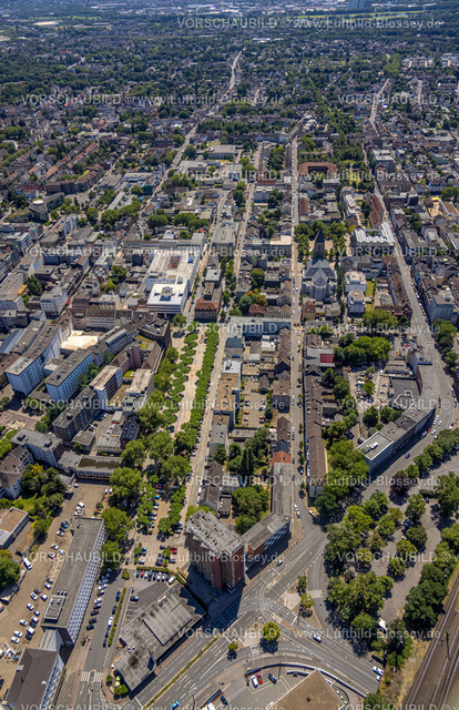 Oberhausen230705257 | Luftbild, City mit Goebenstraße und Stockmannstraße, Saporoshje-Platz, Innenstadt, Oberhausen, Ruhrgebiet, Nordrhein-Westfalen, Deutschland