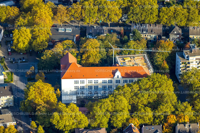 Gladbeck221005717 | Luftbild, Lambertischule, Baustelle für Erweiterungsbau, Gladbeck, Ruhrgebiet, Nordrhein-Westfalen, Deutschland