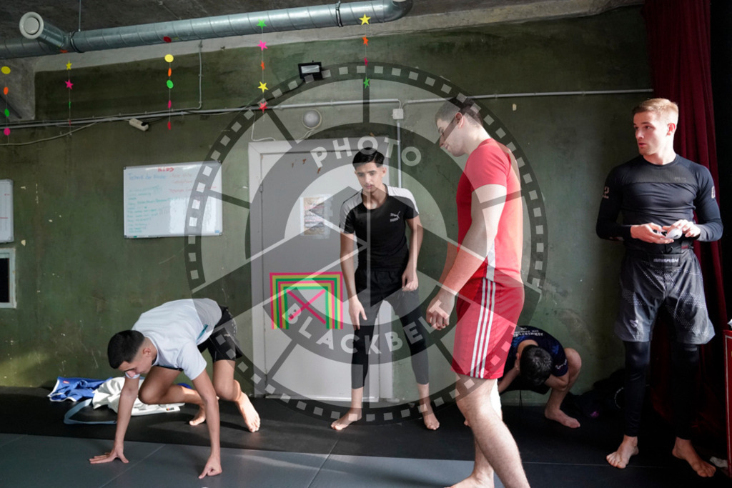 20240413PBB6910 | Fighters compete during the Grapplethon 24hours of rolling for a reason in Hamburg, Germany, on April 13, 2024.
