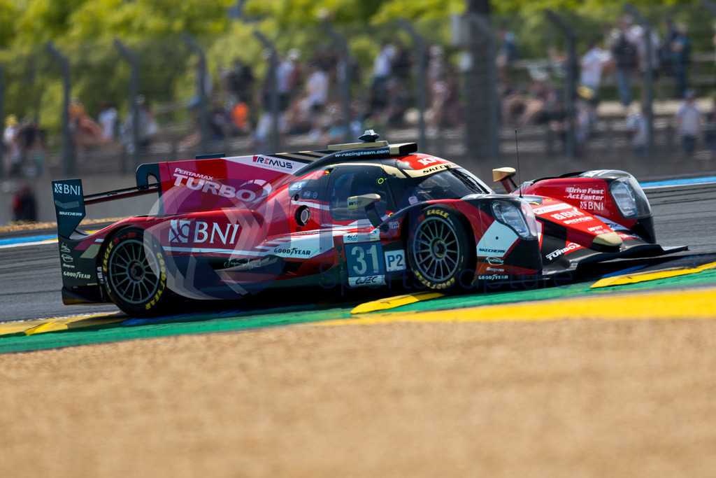 TP-20230605-101-147- | LE MANS,FRANCE,07.Jun.23 - MOTORSPORTS - WEC, FIA World Endurance Championships, 24 Hours of Le Mans, Circuit de la Sarthe, free practice 1. Image shows Sean Gelael (INA), Ferdinand Habsburg-Lothringen (AUT) and RObian Frijns (NED/ Team WRT). Photo: Trainproduction / Matthias Trinkl