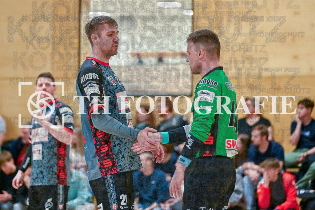 GER, SG Maulburg/Steinen - TuS Ringsheim, Handball, Landesliga Suedbaden, 22. Spieltag, Saison 2024/2025, 23.03.2025 | Florian Lindemann (TuS Ringsheim, #21), Jonas Chaloupka (TuS Ringsheim, #44)GER, SG Maulburg/Steinen - TuS Ringsheim, Handball, Landesliga Suedbaden, 22. Spieltag, Saison 2024/2025, 23.03.2025Foto: TH Fotografie/Thomas Hess
