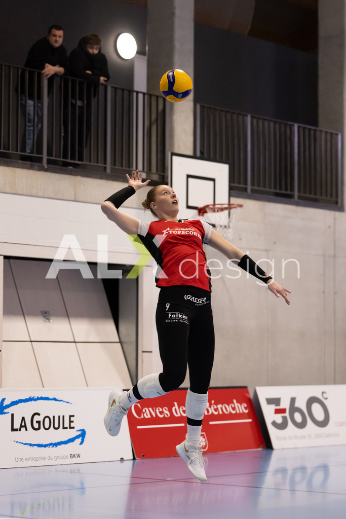 Volleyball I Frauen I Saison 2025-2026 I Volleyball NLA | Women I 1/4 Finals I  BIWI VFM - VC Kanti Schaffhausen I 01.03.2026 | 9 Jordan Lockwood (USA) (VC Kanti Schaffhausen) – Diagonal - Realisiert mit Pictrs.com