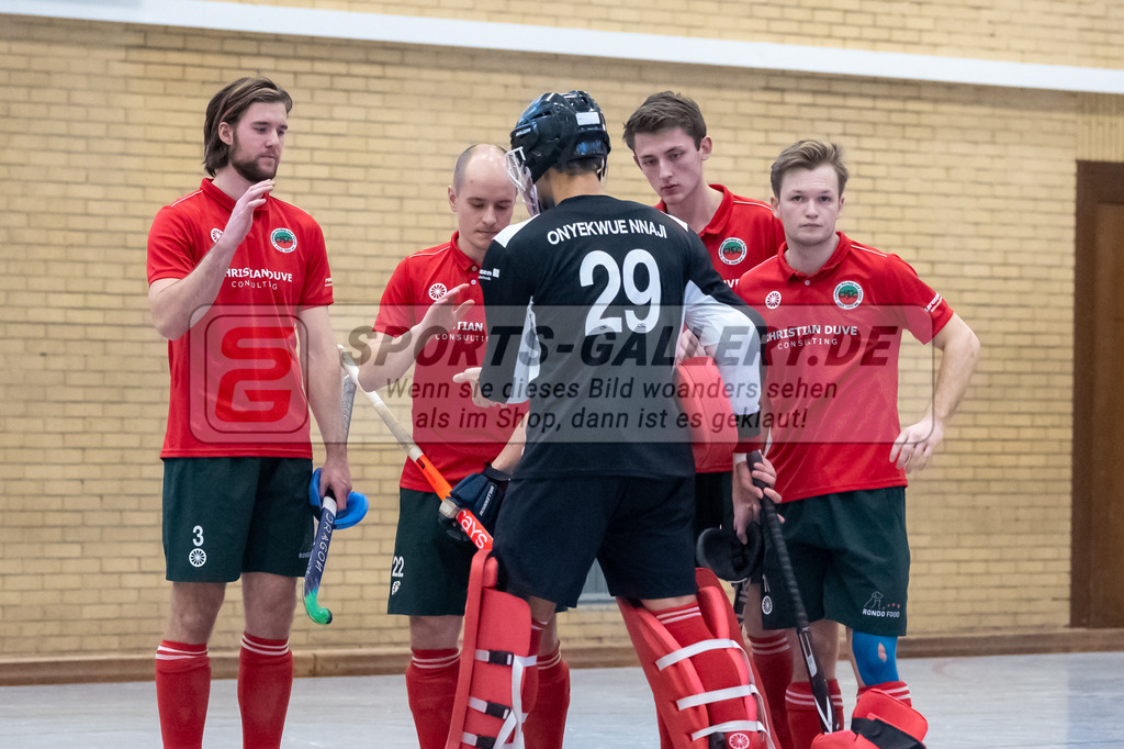 SFE_20230115_0002 | 1. Bundesliga Hockey Herren Schwarz-Weiss Neuss - Crefelder HTC am 15.01.2023 in  (Sporthalle Jahnerstrasse), Photo: Stephan Fehrmann 2022 (Sports-Gallery),Joshua Onyekwue Nnaji Torwart ( Crefelder HTC #29 )