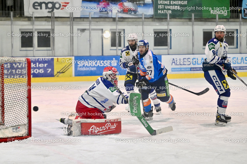 ESC SPARKASSE STEINDORF vs. UECR Huben  | #31 Sicher Michael UECR EISBÄREN HUBEN, #57 Wilfan Franz ESC Steindorf, #24 Veider Kevin UECR EISBÄREN HUBEN, #90 Wibmer Fabian UECR EISBÄREN HUBEN, ESC SPARKASSE STEINDORF vs. UECR Huben , ESC SPARKASSE STEINDORF vs. UECR Huben  am 06.02.2026 in Steindorf (Ossiachersee Halle), Austria, (Photo by Bernd Stefan)