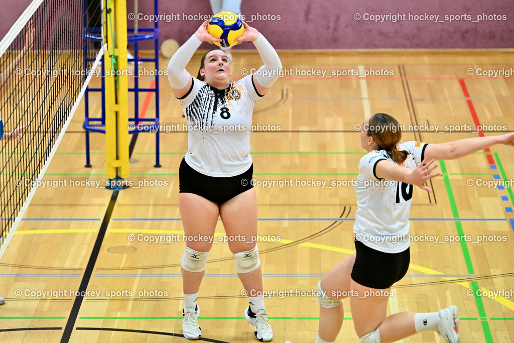 ASKÖ Volley Eagles Villach vs. TI- Schu Staudinger Volley 22.3.2024 | #8 Arijana DUCANOVIC Villach ASKÖ Volley, #16 Tamy KÖFLER Villach ASKÖ Volley, ASKÖ Volley Eagles Villach vs. TI- Schu Staudinger Volley 22.3.2024, ASKÖ Volley Eagles Villach vs. TI- Schu Staudinger Volley am 22.03.2024 in Villach (Ballspielhalle Lind), Austria, (Photo by Bernd Stefan)