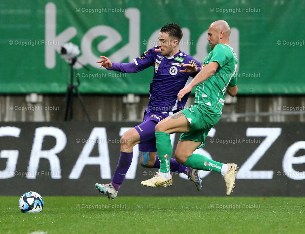 A_LUI_10032024_13 | SPORT,FUSSBALL, ADMIRAL BUNDESLIGA AUSTRIA KLAGENFURT-SK RAPID WIEN 10.03.2024 IM BILD: MAX BESUSCHKOW (KLAGENFURT) UNDLUKAS GRGIC  (RAPID WIEN) FOTO:FOTOLUI/MW