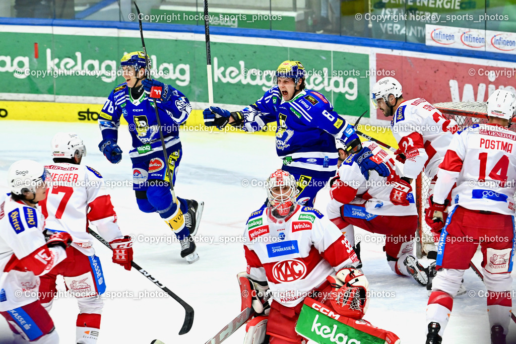 EC IDM Wärmepumpen VSV vs. EC KAC 10.12.202 | Jubel EC VSV Mannschaft, #32 Dahm Sebastian, #14 Postma Paul, #24 Strong Steven, #81 Richter Marco, #78 Maxa Felix