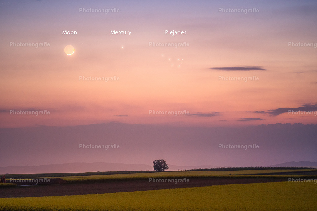 Mond Merkur und die Plejaden | Photonengrafie´s Shop - Realisiert mit Pictrs.com