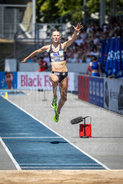 Deutsche Leichtathletik-Meisterschaften; Bochum-Wattenscheid, 25.07.2026 | Kira Wittmann (Hannover 96) beim Dreisprung; Deutsche Leichtathletik-Meisterschaften am 25.07.2026 im Lorheide-Stadion, Bochum-Wattenscheid (Nordrhein-Westfalen).