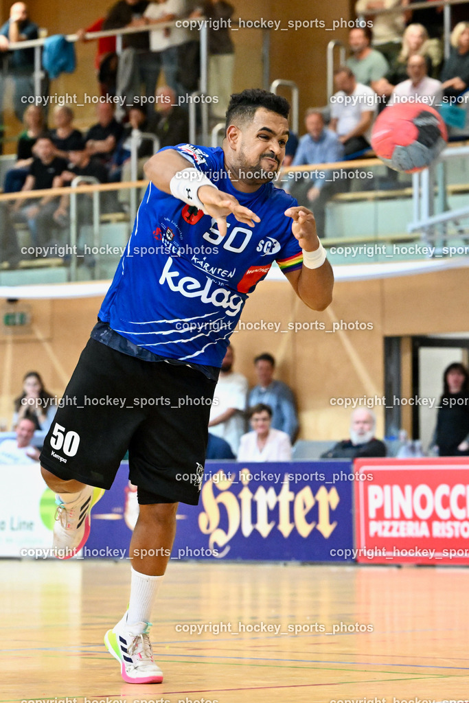 SC Ferlach vs. HC Linz AG 11.10.2023 | #50 GONZALEZ-MARTINEZ Adonis SC Ferlach, SC Ferlach vs. HC Linz AG 11.10.2023, SC Ferlach vs. HC Linz AG am 11.10.2023 in Ferlach (Ballspielhalle Ferlach), Austria, (Photo by Bernd Stefan)