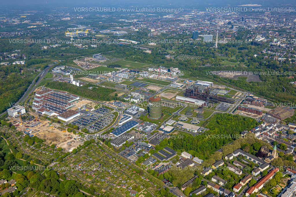 Dortmund220500413PhoenixWest | Luftbild von PHOENIX West , ehemaliges Stahlwerk Phoenix, ZfP – Zentrum für Produktionstechnologie Dortmund , MST: MST.factory dortmund,  Hörde, Dortmund, Ruhrgebiet, Nordrhein-Westfalen, Deutschland 