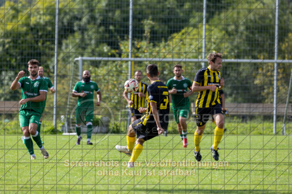 20250831_162557_0297 | #,TSV Ottenbach (gelb) vs. KSG Eislingen (grün), Fussball, Kreisliga A3 - Bezirk Neckar/Fils, 02. Spieltag, Saison 2025/2026, Rasensportplatz Nebenplatz, Im Buchs, 73113 Ottenbach, 31.08.2025 - 15:00 Uhr,Foto: PhotoPeet-Sportfotografie/Peter Harich