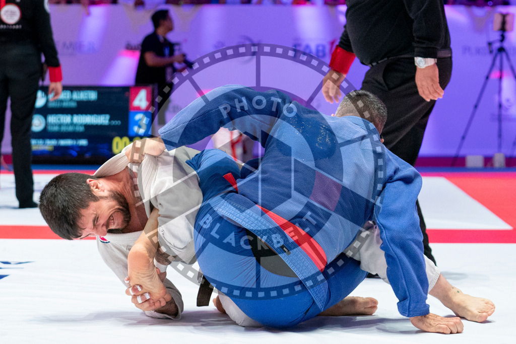 20231107PBB5460 | Fighters compete during the AJP World Master Championship in the Mubadala Arena in Abu Dhabi, Arab United Emirates, on November 7, 2023.