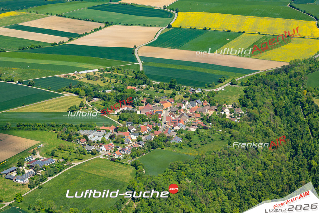 Luftaufnahme Mäusdorf Künzelsau - Die Luftaufnahme wurde 2025 vom UL-Flugzeug heraus erstellt ( keine Drohne ) - Hochauflösende Luftaufnahme - für professionelle Ausdrucke geeignet. Die Geschenkidee !Mit Lizenz und Bildrechte bestellbar