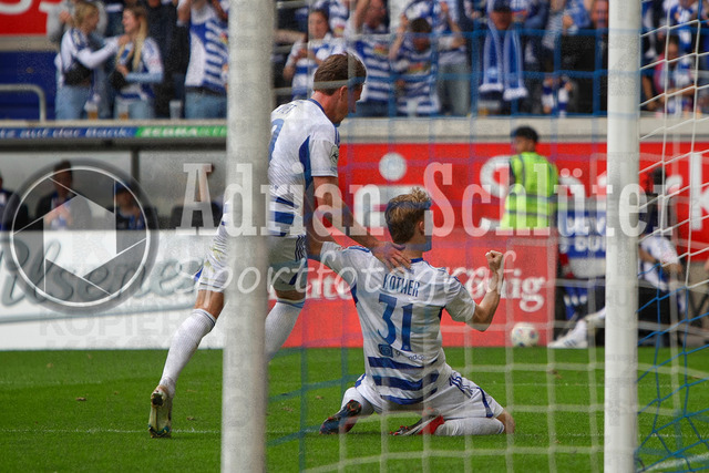 03.05.2026, GER, Fussball, Herren, 3. Liga, Saison 2025/2026, MSV Duisburg - FC Energie Cottbus | Dominik Kother (MSV Duisburg) Torjubel, jubelt nach seinem Treffer zum 2:0