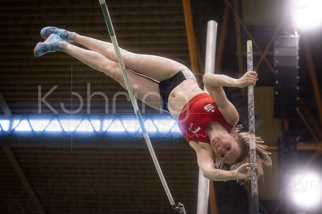 Indoor Meeting Dortmund, 08.02.2026 | DORTMUND, GERMANY - FEBRUARY 8:  Regine Bakenecker (LG Olympia Dortmund) competes in the pole vault during the Indoor Meeting Dortmund at the Helmut-Koernig-Halle on February 8, 2026 in Dortmund, Germany. (Photo by Axel Kohring/Beautiful Sports Int.)