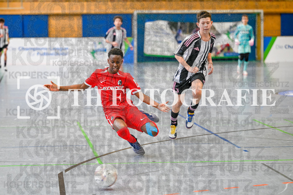 GER, Juventus Turin - SC Freiburg, Fussball, U14 Hallenturnier, PS-Immo-Cup 2026, 18.01.2026 | Juventus, Freiburg