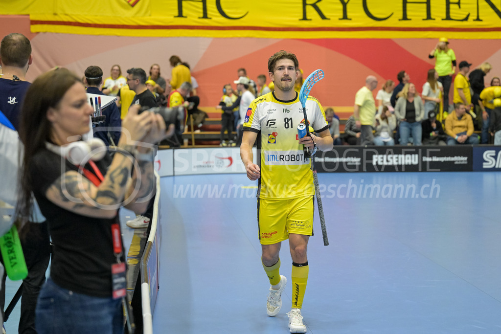 Zug United vs HC Rychenberg - 22. February 2025 | Zug United vs HC RychenbergSporthalle Wankdorf, BernTim Aeschimann (#81 HC Rychenberg Winterthur).Bild: Sportfotografie Markus Aeschimann | www.markus-aeschimann.ch - Realisiert mit Pictrs.com