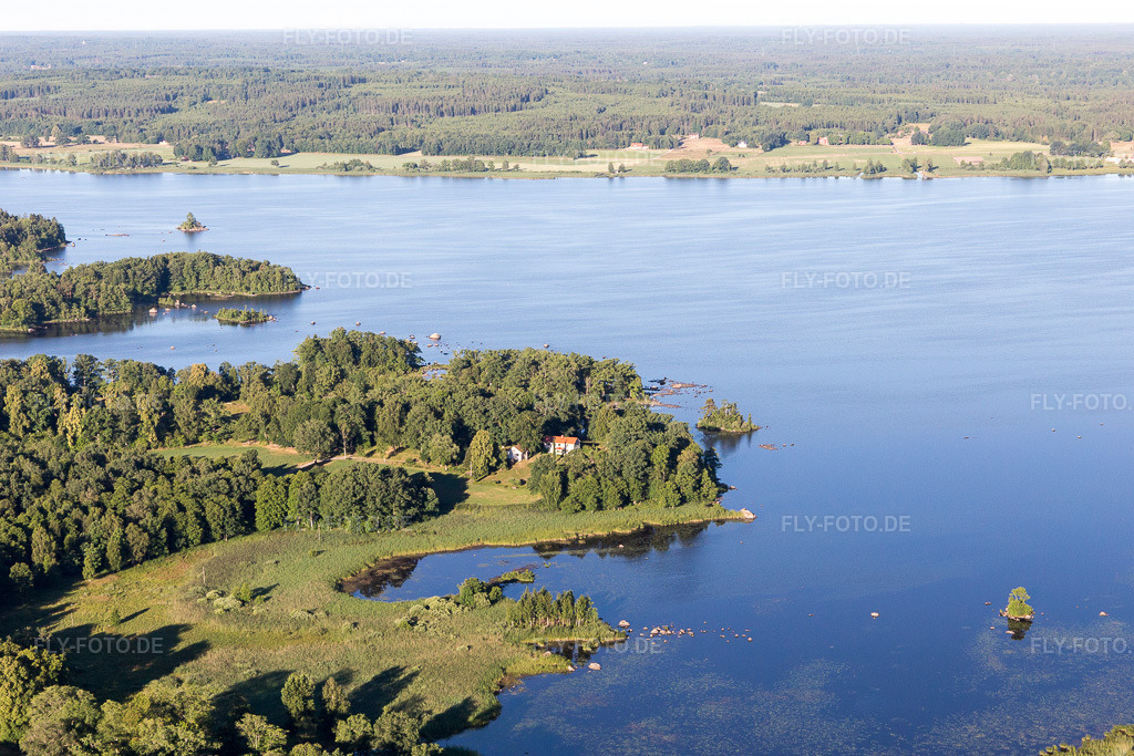 Luftbild: Ortsansicht in Skäggalösa im Bundesland Kronoberg in Schweden. Foto: IMG_108321.jpg vom 30.06.2018 durch Werner Riehm/FLY-FOTO.de