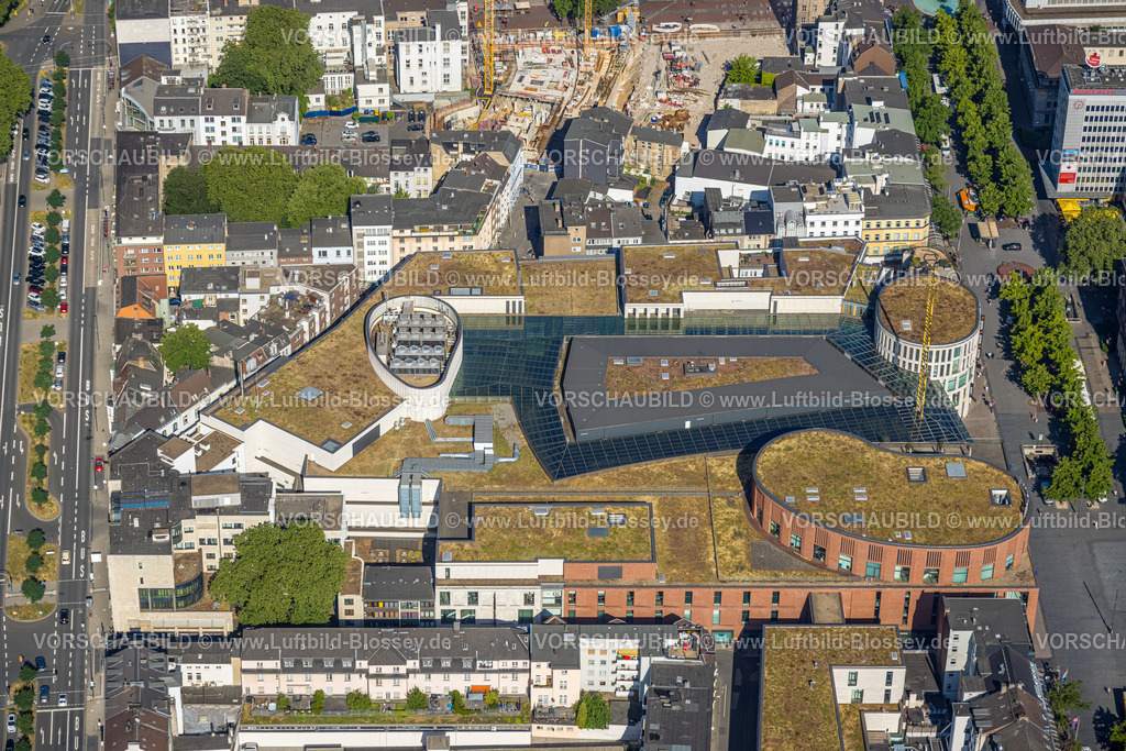 Duisburg230706103 | Luftbild, Forum Duisburg Einkaufszentrum, Baustelle Düsseldorfer Straße Ecke Königstraße, Dellviertel, Duisburg, Ruhrgebiet, Nordrhein-Westfalen, Deutschland