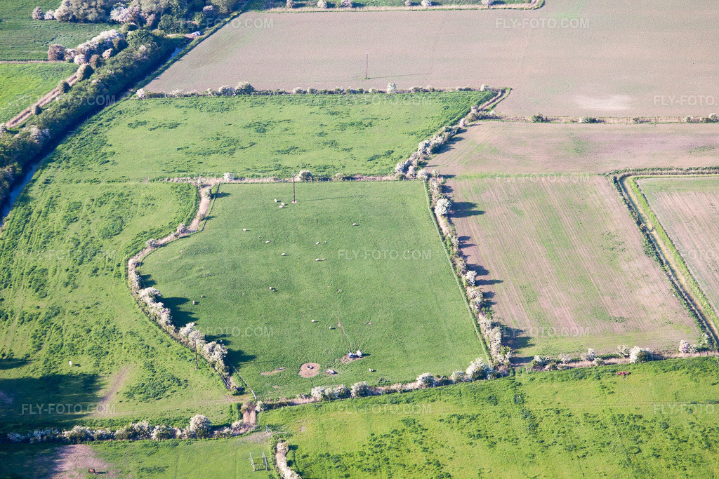 Aerial view: View of the town in Chislet in the state England, Great Britain. – Photo: IMG_50367.jpg taken on 05/27/2012 by Werner Riehm/FLY-FOTO.com – Resolution of the original: 4752 x 3168 px