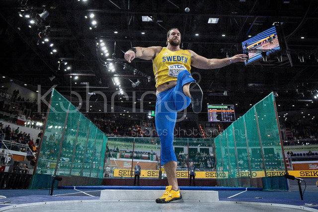 World Athletics Indoor Championships Kujawy Pomorze 26, 22.03.2026 | TORUN, POLAND - MARCH 22:  Wictor PETERSSON (SWE) competes in the men's shot put during the World Athletics Indoor Championships Kujawy Pomorze 26 on day 3 / session 1 at Kujawsko-Pomorska Arena Torun on March 22, 2026 in Torun, Poland. 