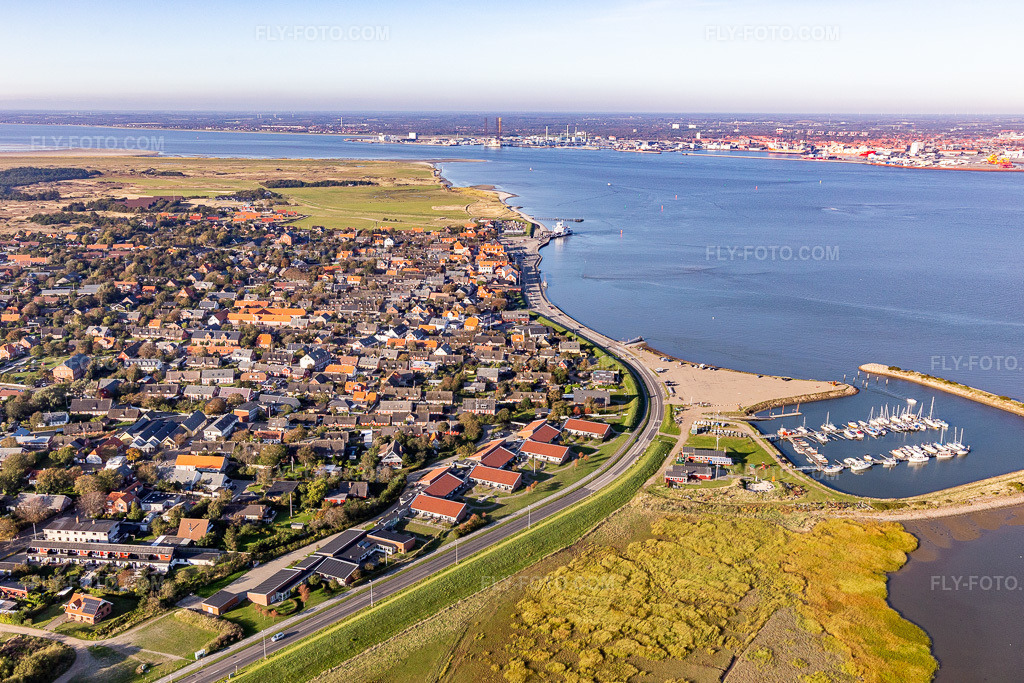 Aerial view: View of the town in Fanø in the state South Denmark, Denmark.Photo: IMG_118728.jpg taken on 09/21/2019 by Werner Riehm/FLY-FOTO.comResolution of the original: 5391 x 3594 px
