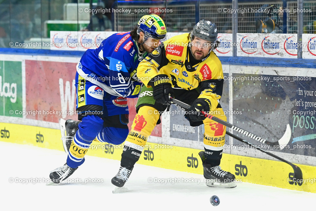 EC IDM Wärmepumpen VSV vs. HC Pustertal | #8 Rebernig Maximilian EC VSV, #67 Frycklund Mats Mikael HC PUSTERTAL, EC IDM Wärmepumpen VSV vs. HC Pustertal, EC IDM Wärmepumpen VSV vs. HC Pustertal am 15.11.2024 in Villach (Stadthalle Villach), Austria, (Photo by Bernd Stefan)