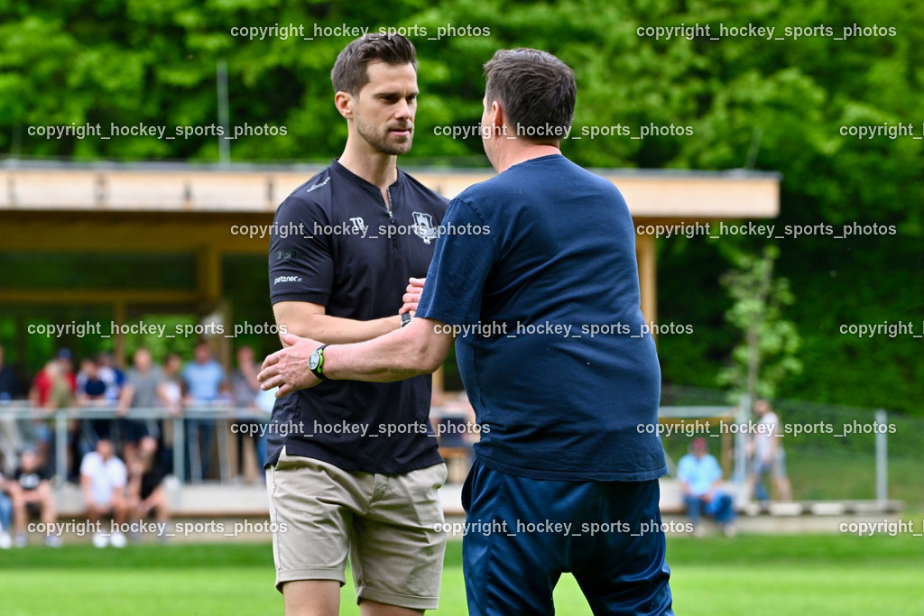 ATUS Velden vs. SV Dellach Gail | Headcoach ATUS Velden Marcel Günther Kuster, Headcoach Dellach Gail Wolfgang Wilscher, ATUS Velden vs. SV Dellach Gail, ATUS Velden vs. SV Dellach Gail am 03.05.2025 in Velden (Wald Arena Velden), Austria, (Photo by Bernd Stefan)
