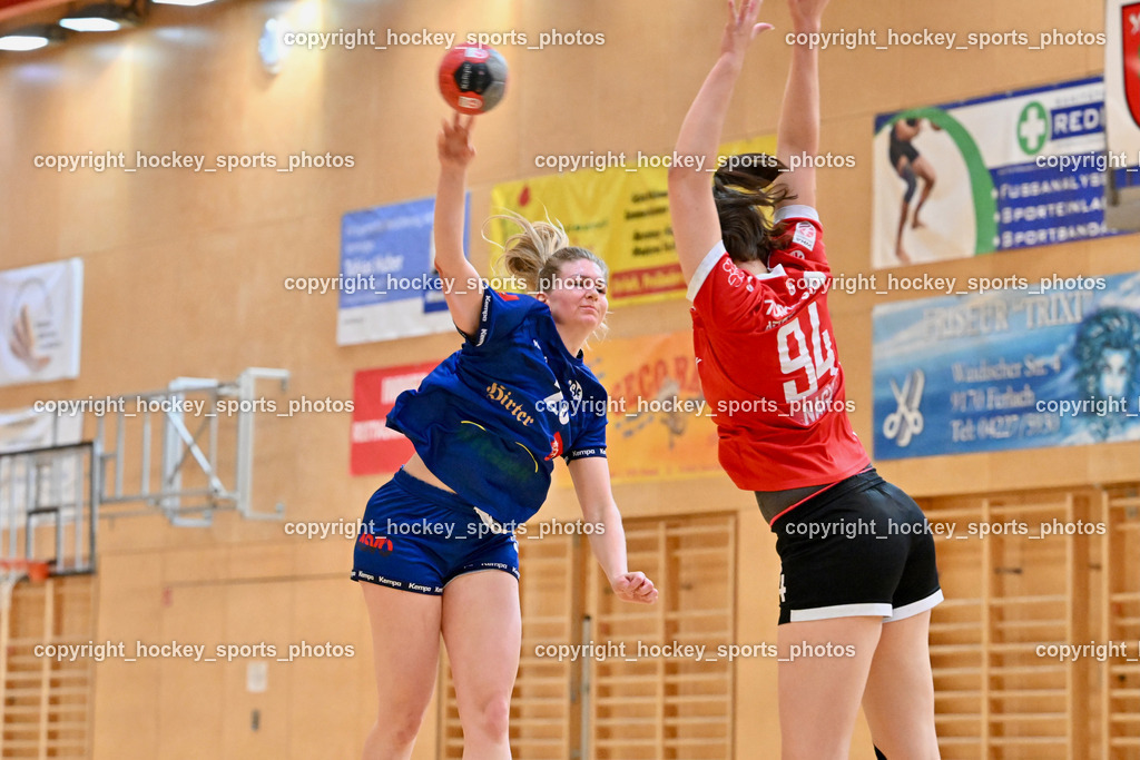SC Ferlach vs. WAT Atzgersdorf | #23 MARKSTEINER Julia SC Ferlach Damen, #94 NAGY Kristina WAT Atzgersdorf, SC Ferlach vs. WAT Atzgersdorf, SC Ferlach vs. WAT Atzgersdorf am 12.05.2024 in Ferlach (Ballspielhalle Ferlach), Austria, (Photo by Bernd Stefan)