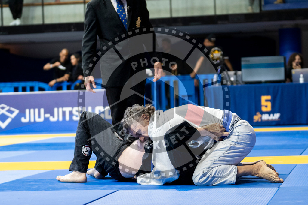 20240122PBB6086 | Fighters compete during the second day of the IBJJF European Championship in Paris, France, on January 22, 2024.