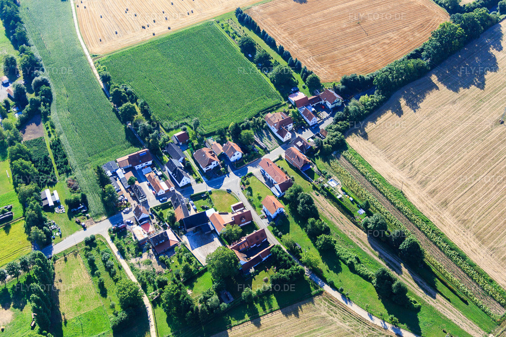 Luftbild: Ortsansicht von Westen im Ortsteil Kleinsteinfeld in Steinfeld im Bundesland Rheinland-Pfalz in Deutschland. Foto: IMG_092539.jpg vom 01.08.2016 durch Werner Riehm/FLY-FOTO.de