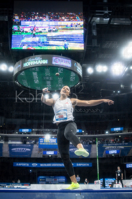 ISTAF Indoor; Duesseldorf, 24.01.2026 | DUESSELDORF, GERMANY - JANUARY 24:  Yemisi Ogunleye (GER) during the shot put of  the ISTAF Indoor Dusseldorf at PSD Bank Dome on January 24, 2026 in Duesseldorf, Germany. 