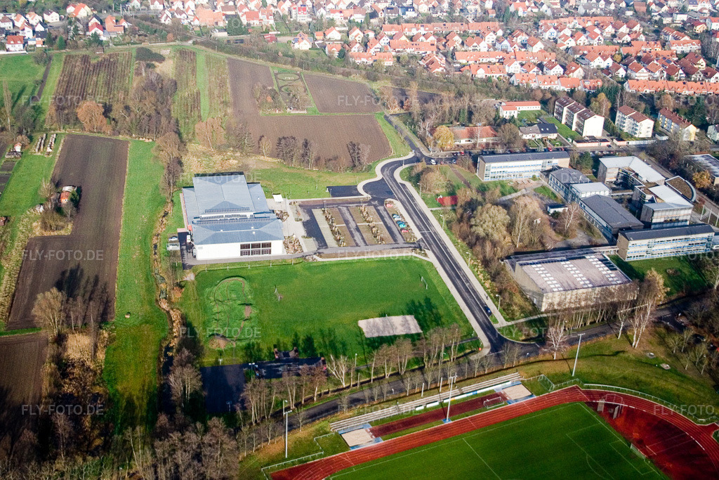Luftbild: Bienwaldhalle in Kandel im Bundesland Rheinland-Pfalz in Deutschland. Foto: IMG_14598.jpg vom 26.11.2008 durch Werner Riehm/FLY-FOTO.de